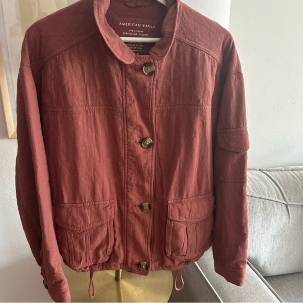 American Eagle Brown Oversized Boho Womans Jacket Western Utility Size M